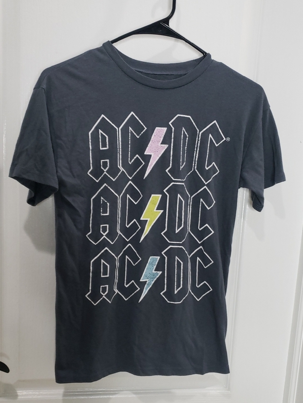 AC/DC Rock Band Blue Gray T-Shirt Size XS